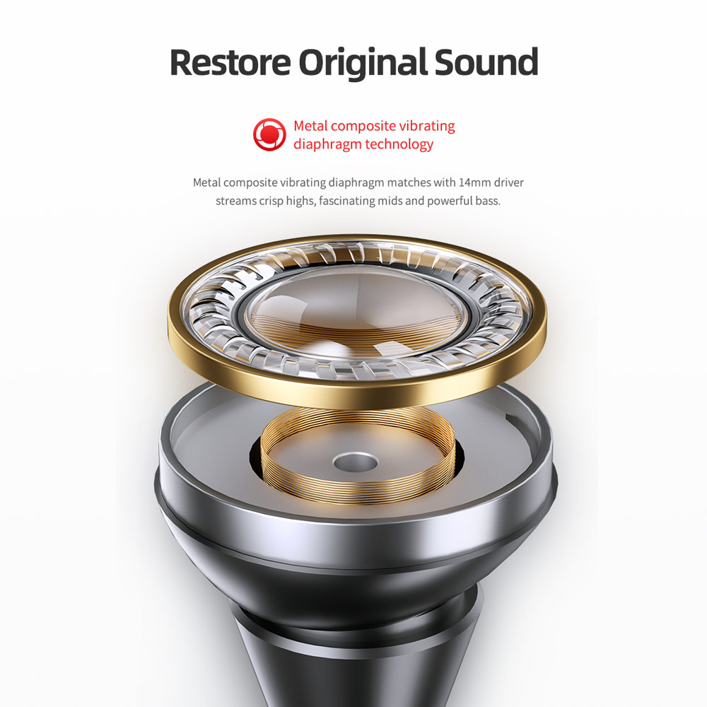 Picture of Rock Space C1 Type C Quality DAC Stereo Earphone Wired Type C Earphone (Black)