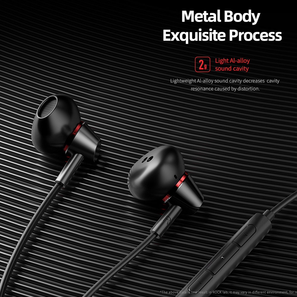 Picture of Rock Space C1 Type C Quality DAC Stereo Earphone Wired Type C Earphone (Black)