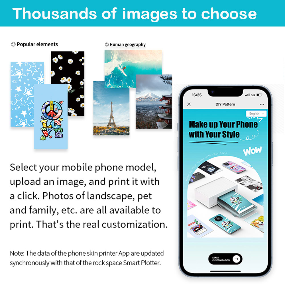 Picture of Rock Space DIY 自定 定制 设计 手机背膜 贴纸 DIY Customize High Quality Print Phone Skin Sticker for Multiple Phone Model with Multiple Photo Images Gallery or with Own Phone Text (Pattern Abstract)