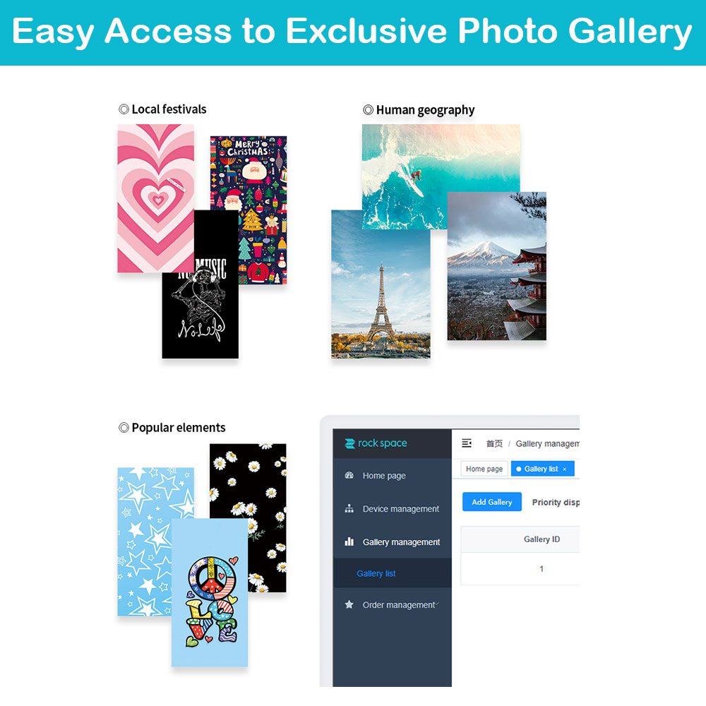 Picture of Rock Space DIY 自定 定制 设计 手机背膜 贴纸 DIY Customize High Quality Print Phone Skin Sticker for Multiple Phone Model with Multiple Photo Images Gallery or with Own Phone Text (Pattern Abstract)