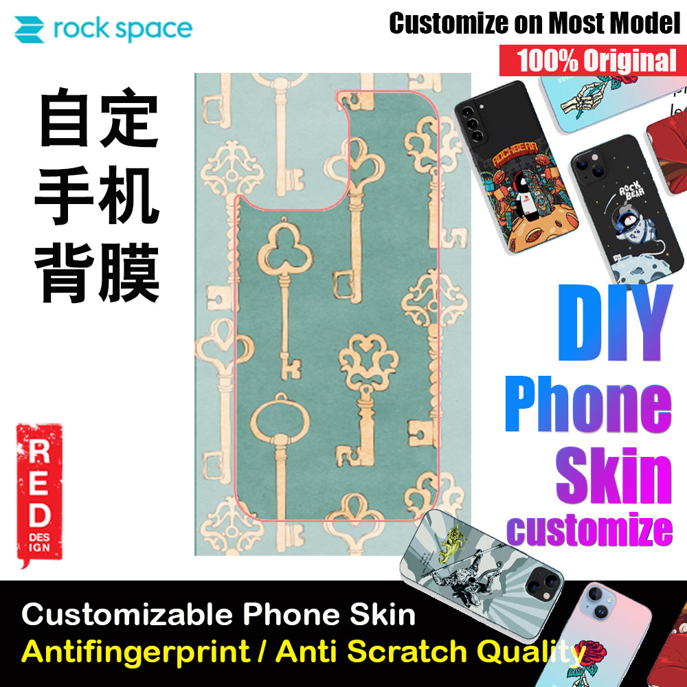 Picture of Rock Space DIY 自定 定制 设计 手机背膜 贴纸 DIY Customize High Quality Print Phone Skin Sticker for Multiple Phone Model with Multiple Photo Images Gallery or with Own Phone Text (Patterns Gold Keys) Red Design- Red Design Cases, Red Design Covers, iPad Cases and a wide selection of Red Design Accessories in Malaysia, Sabah, Sarawak and Singapore 