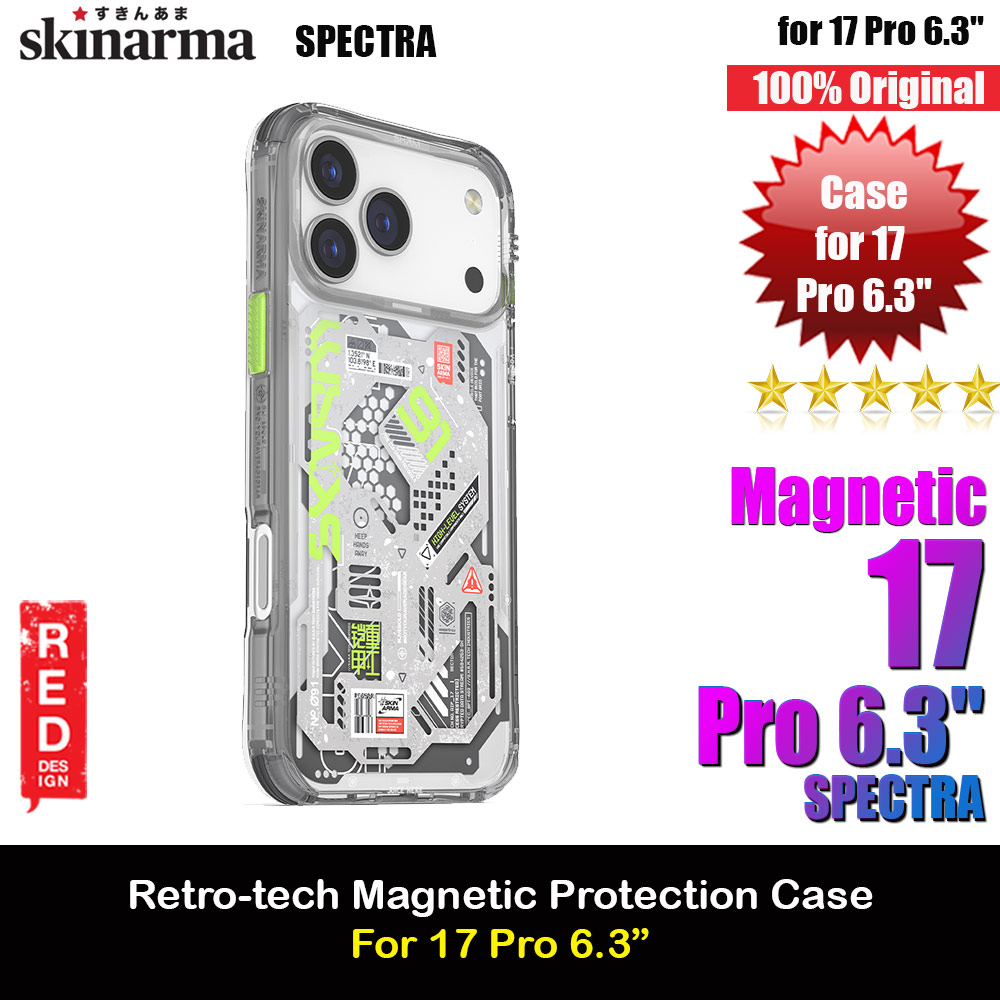 Picture of Skinarma Spectra Magcharge Drop Protection Case for iPhone 17 Pro 6.3 (Grey) Apple iPhone 17 Pro 6.3- Apple iPhone 17 Pro 6.3 Cases, Apple iPhone 17 Pro 6.3 Covers, iPad Cases and a wide selection of Apple iPhone 17 Pro 6.3 Accessories in Malaysia, Sabah, Sarawak and Singapore 