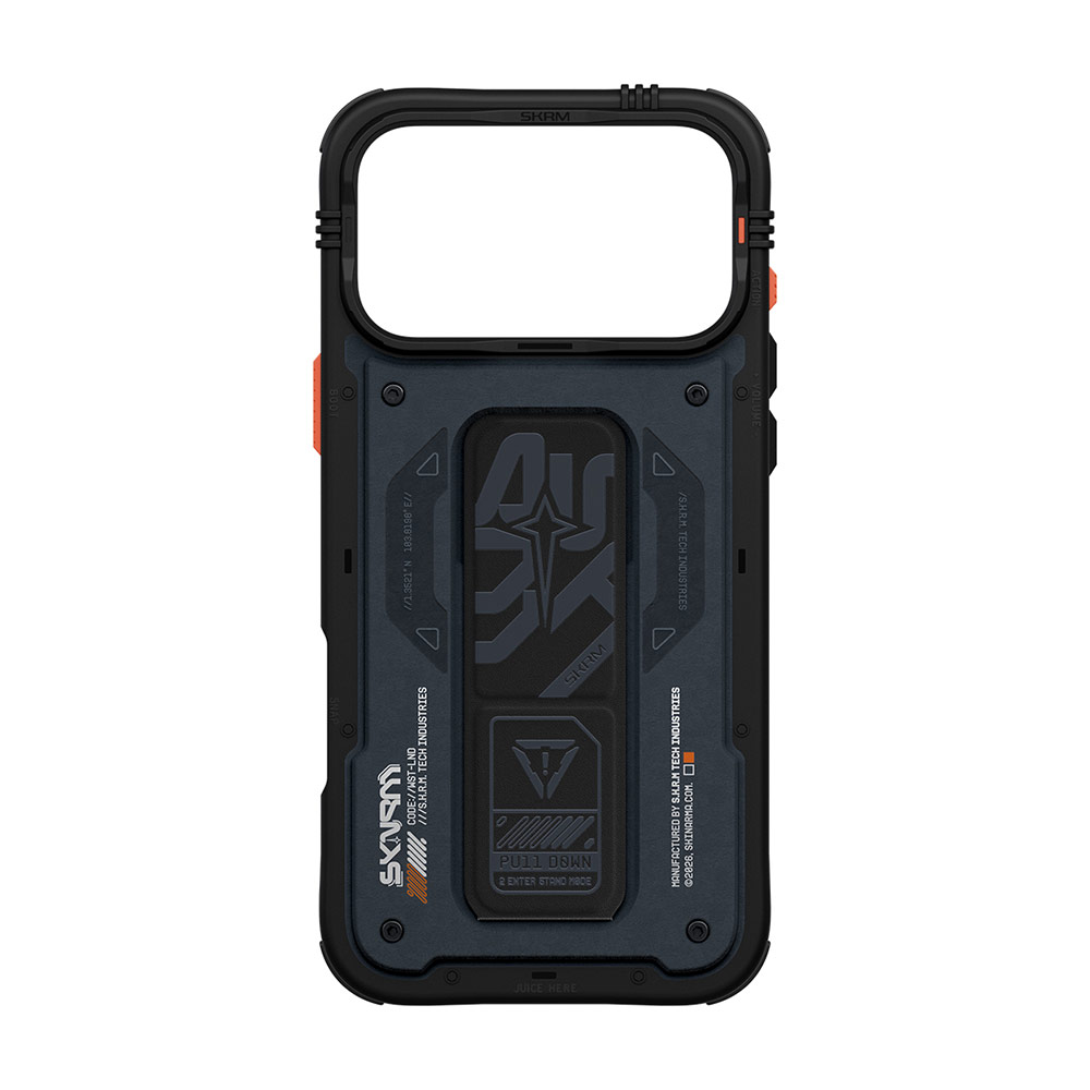 Picture of Apple iPhone 17 Pro 6.3 Case | Skinarma Aegis Magcharge Grip Stand Droop Protection Case for iPhone 17 Pro 6.3 (Navy)