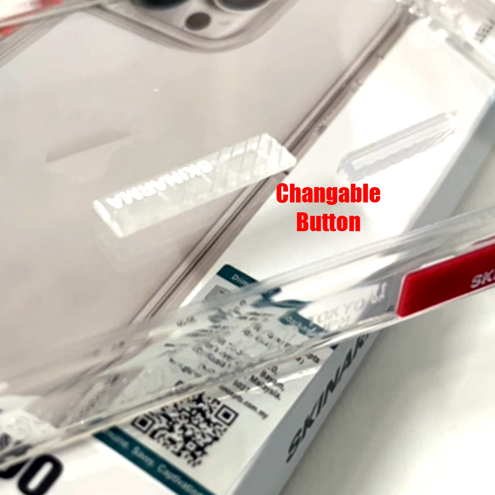 Picture of Apple iPhone 14 6.1 Case | Skinarma Saido AirGrooves Corners Series Drop Protection Case with DIY Decor Sticker for iPhone 14 6.1 (Clear)