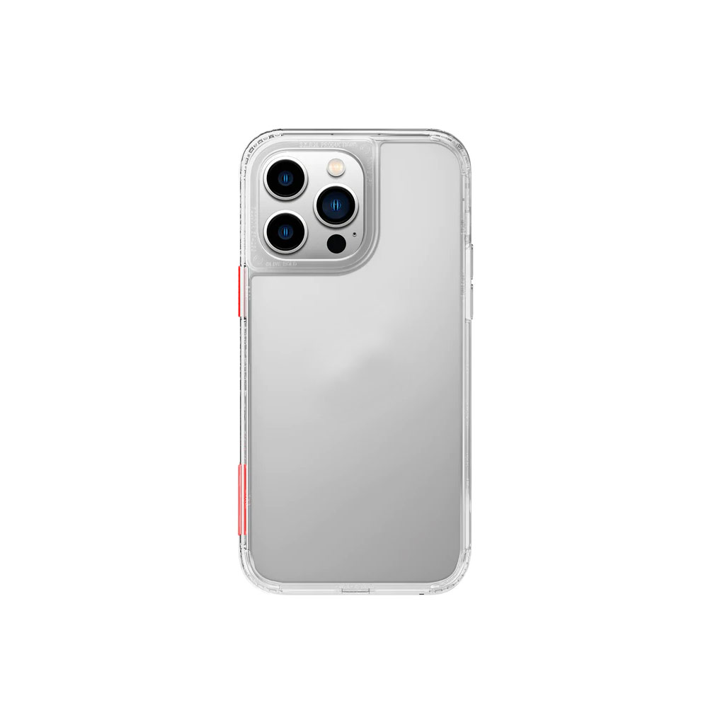 Picture of Apple iPhone 14 6.1 Case | Skinarma Saido AirGrooves Corners Series Drop Protection Case with DIY Decor Sticker for iPhone 14 6.1 (Clear)