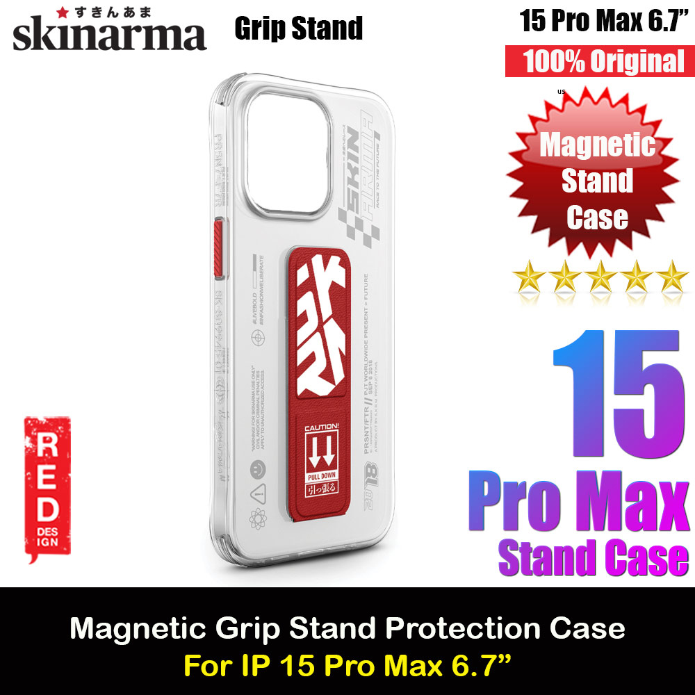 Picture of Skinarma Kickstand Grip Stand Drop Protection Case for iPhone 15 Pro Max 6.7 (Apex Red) Apple iPhone 15 Pro Max 6.7- Apple iPhone 15 Pro Max 6.7 Cases, Apple iPhone 15 Pro Max 6.7 Covers, iPad Cases and a wide selection of Apple iPhone 15 Pro Max 6.7 Accessories in Malaysia, Sabah, Sarawak and Singapore 