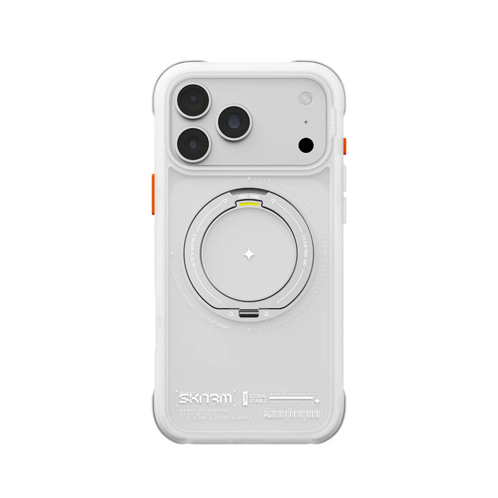 Picture of Apple iPhone 18 Pro Max Case | Skinarma Atlas Magnetic Charge 360° Rotatable Kickstand Drop Protection Case for iPhone 18 Pro Max 6.9 - Frost