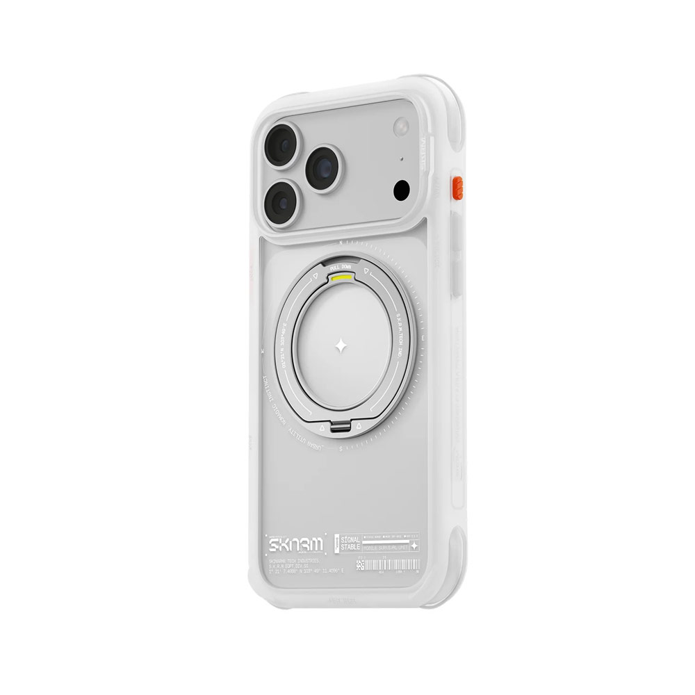Picture of Apple iPhone 18 Pro Max Case | Skinarma Atlas Magnetic Charge 360° Rotatable Kickstand Drop Protection Case for iPhone 18 Pro Max 6.9 - Frost