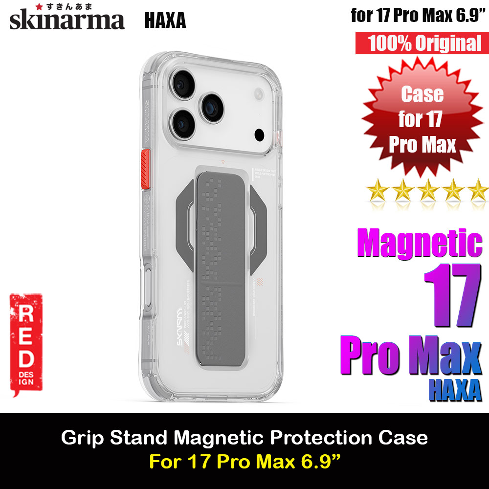 Picture of Skinarma Haxa Magcharge Grip Stand Droop Protection Case for iPhone 17 Pro Max 6.9 (Clear) Apple iPhone 17 Pro Max 6.9- Apple iPhone 17 Pro Max 6.9 Cases, Apple iPhone 17 Pro Max 6.9 Covers, iPad Cases and a wide selection of Apple iPhone 17 Pro Max 6.9 Accessories in Malaysia, Sabah, Sarawak and Singapore 