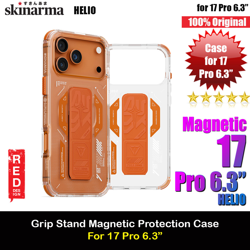 Picture of Skinarma Helio Magcharge Grip Stand Droop Protection Case for iPhone 17 Pro 6.3 (Orange) Apple iPhone 17 Pro 6.3- Apple iPhone 17 Pro 6.3 Cases, Apple iPhone 17 Pro 6.3 Covers, iPad Cases and a wide selection of Apple iPhone 17 Pro 6.3 Accessories in Malaysia, Sabah, Sarawak and Singapore 