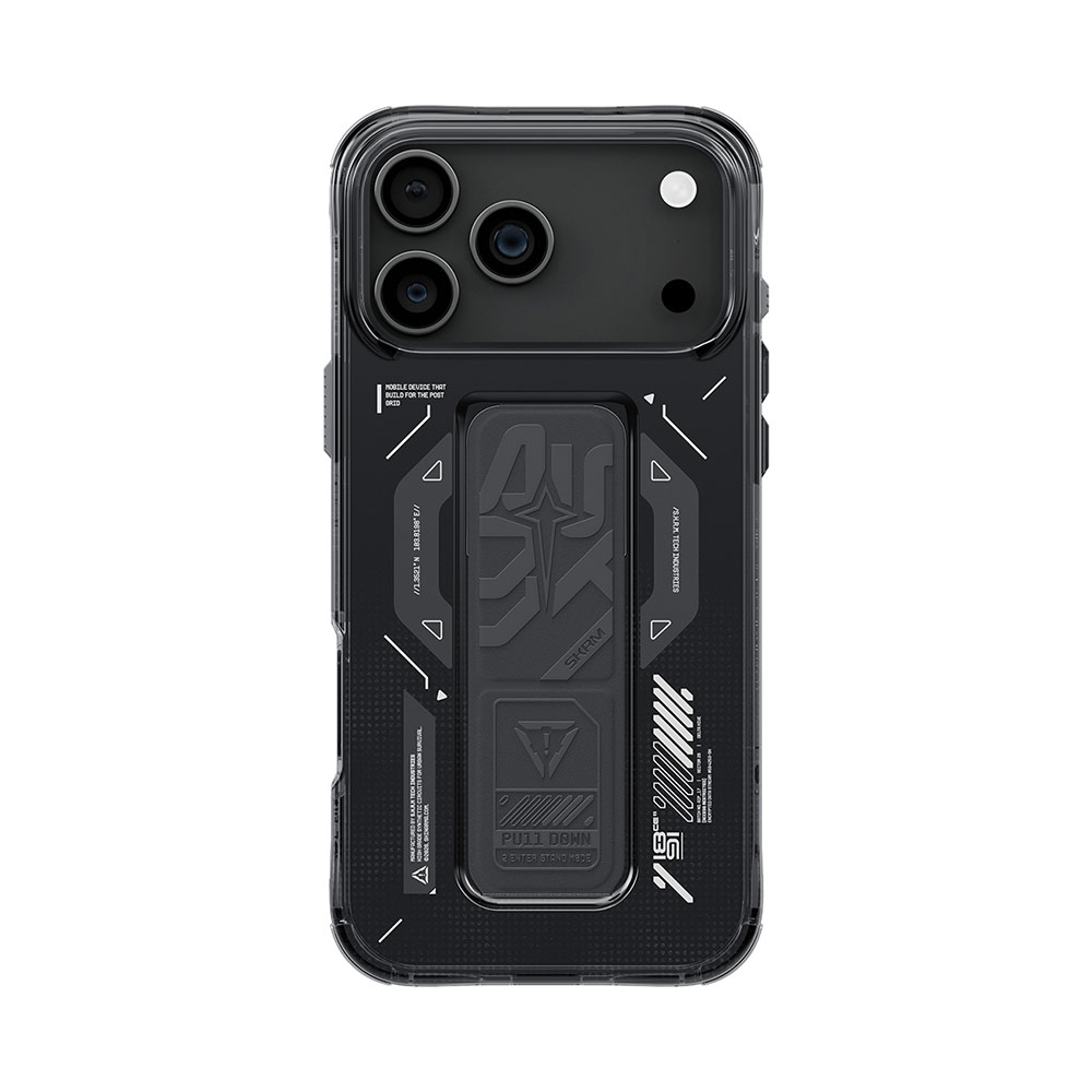 Picture of Apple iPhone 17 Pro 6.3 Case | Skinarma Helio Magcharge Grip Stand Droop Protection Case for iPhone 17 Pro 6.3 (Graphite)