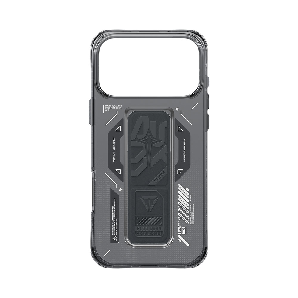 Picture of Apple iPhone 17 Pro 6.3 Case | Skinarma Helio Magcharge Grip Stand Droop Protection Case for iPhone 17 Pro 6.3 (Graphite)