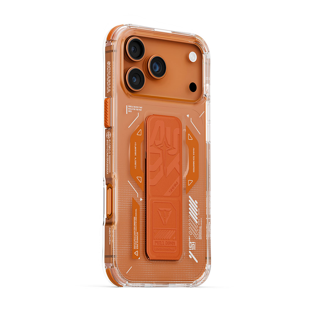 Picture of Apple iPhone 17 Pro 6.3 Case | Skinarma Helio Magcharge Grip Stand Droop Protection Case for iPhone 17 Pro 6.3 (Orange)