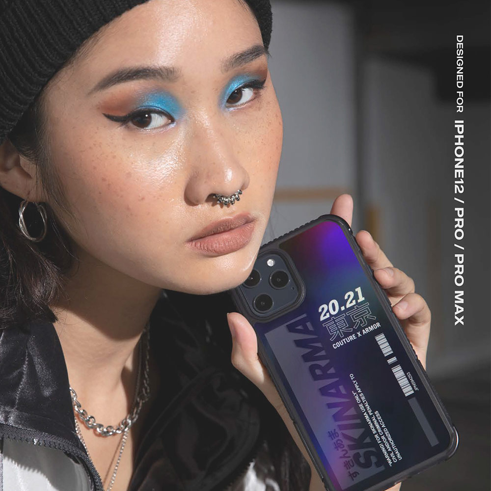 Picture of Apple iPhone 12 6.1 Case | Skinarma Garasu Series Four Corner Drop Protection Case for iPhone 12 iPhone 12 Pro 6.1 (Black)