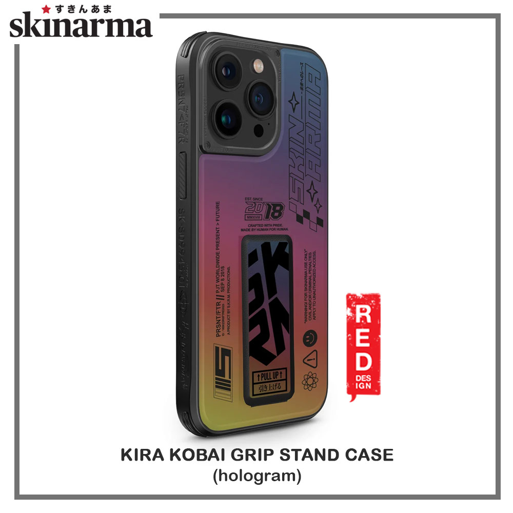 Picture of Apple iPhone 15 Pro Max 6.7 Case | Skinarma Magnetic Charge Kickstand Grip Stand Drop Protection Case for iPhone 15 Pro Max 6.7 (Kira Kobai Hologram)