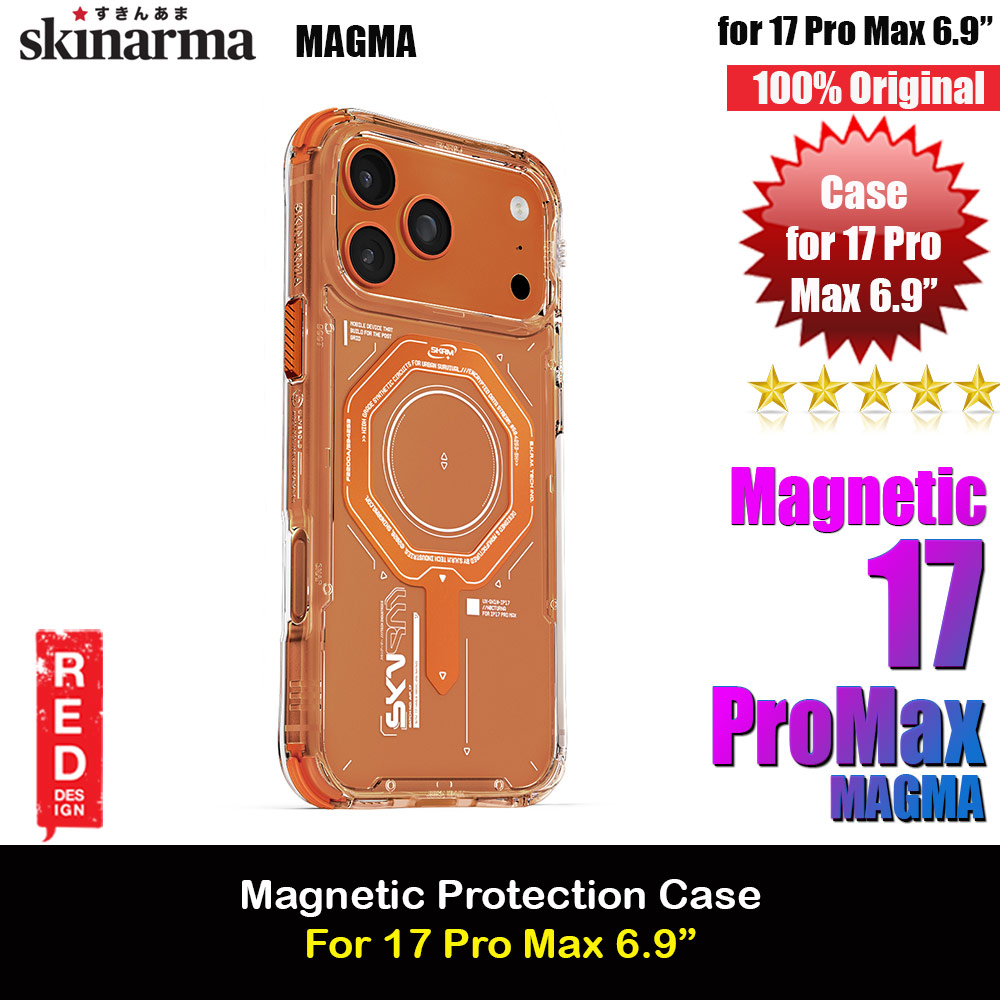 Picture of Skinarma Magma Magcharge Drop Protection Case for iPhone 17 Pro Max 6.9 (Orange) Apple iPhone 17 Pro Max 6.9- Apple iPhone 17 Pro Max 6.9 Cases, Apple iPhone 17 Pro Max 6.9 Covers, iPad Cases and a wide selection of Apple iPhone 17 Pro Max 6.9 Accessories in Malaysia, Sabah, Sarawak and Singapore 