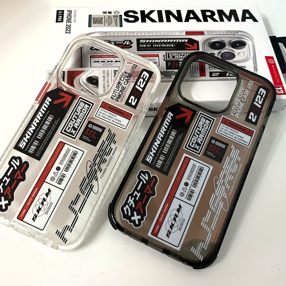 Picture of Apple iPhone 14 6.1 Case | Skinarma Taito Hybrid Waveline Impact Bumper with Enhanced 4 Corners Drop Protection Case for iPhone 14 6.1 (Smoke)