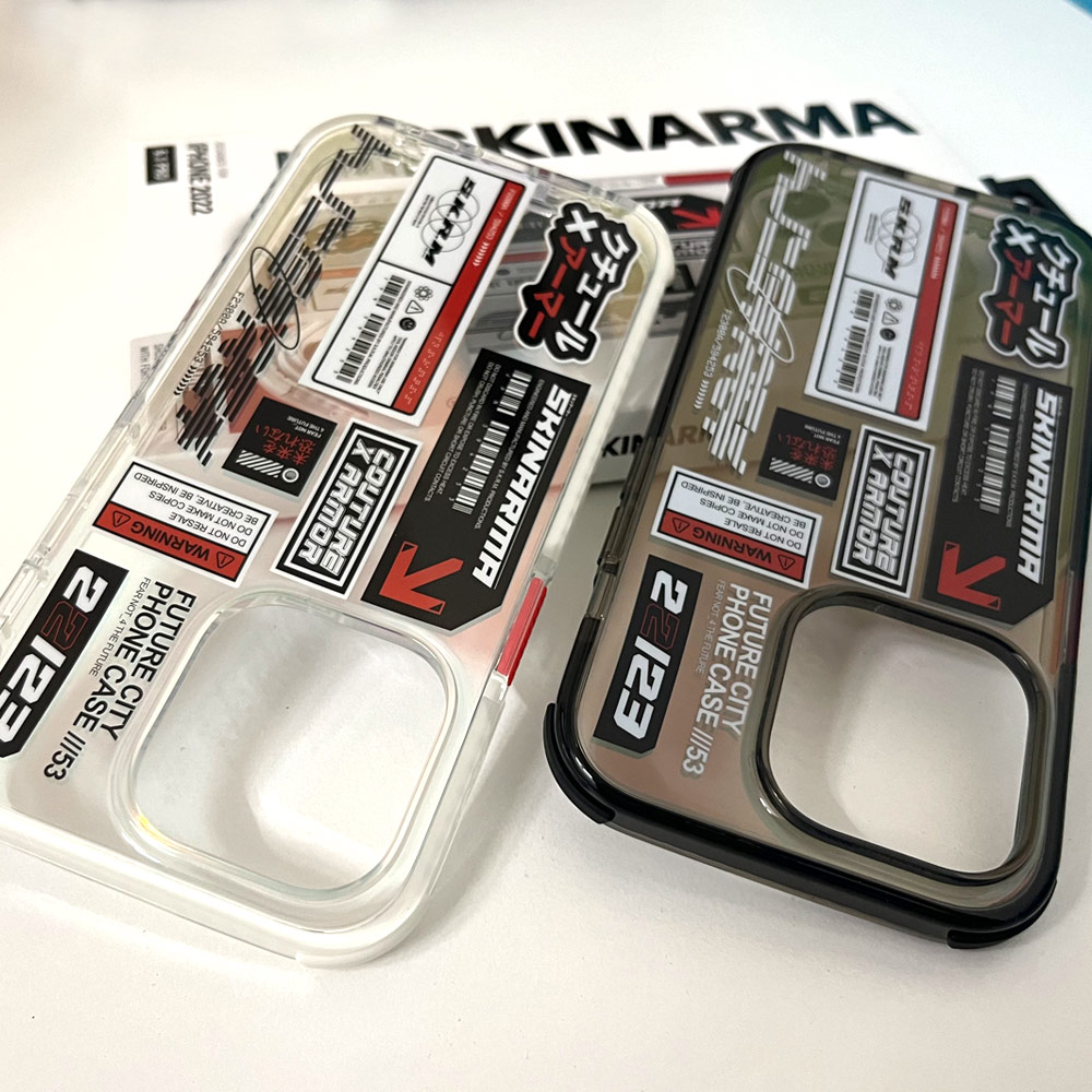 Picture of Apple iPhone 14 6.1 Case | Skinarma Taito Hybrid Waveline Impact Bumper with Enhanced 4 Corners Drop Protection Case for iPhone 14 6.1 (Smoke)