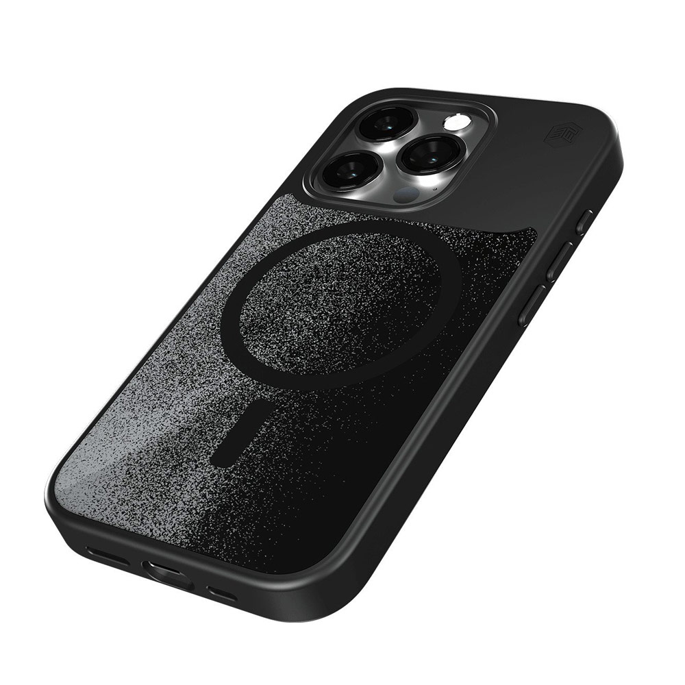 Picture of Apple iPhone 15 Pro Max 6.7 Case | STM Relax Sand Magnetic Drop Protection Case for iPhone 15 Pro Max 6.7 (Black Grey)