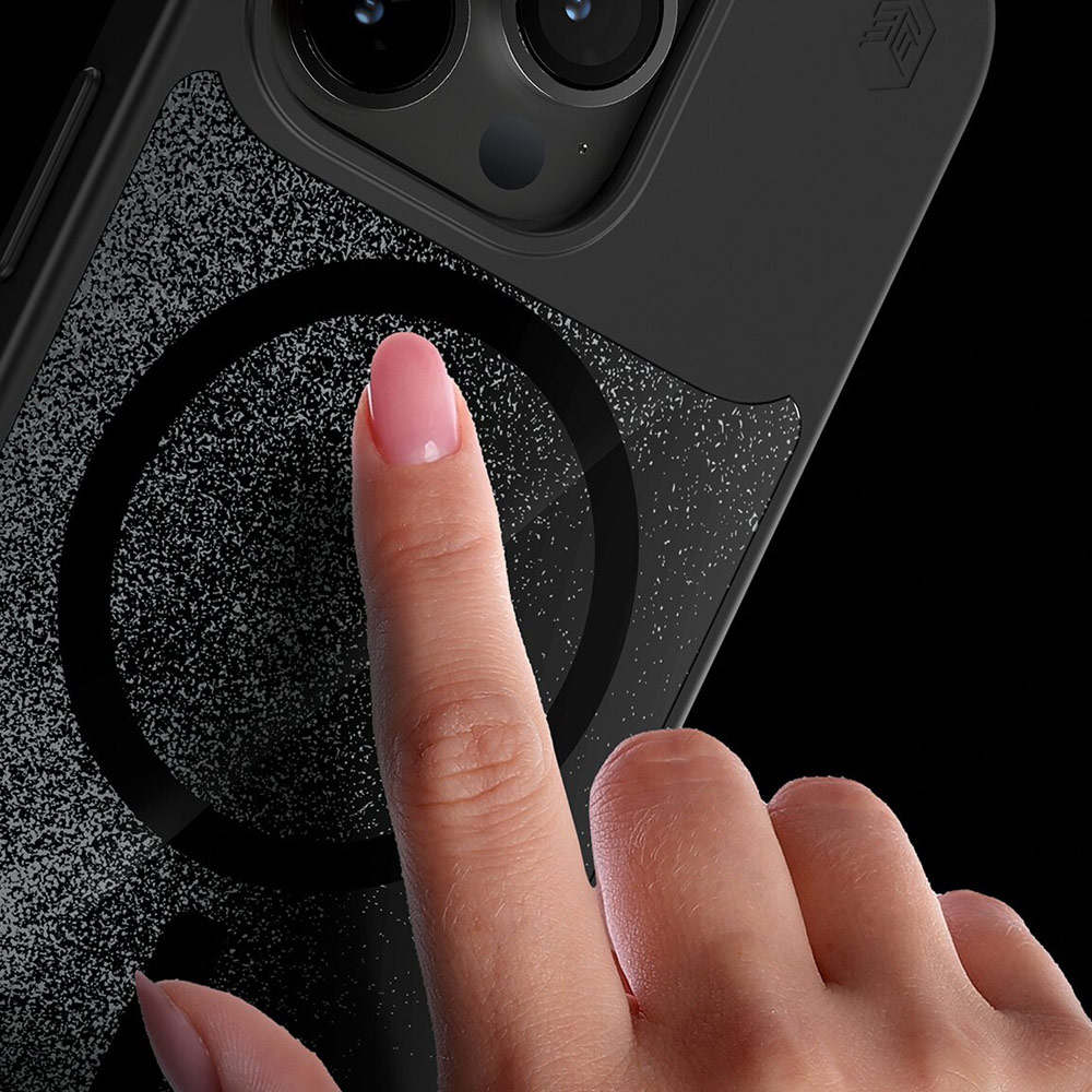 Picture of Apple iPhone 15 Pro Max 6.7 Case | STM Relax Sand Magnetic Drop Protection Case for iPhone 15 Pro Max 6.7 (Black Grey)