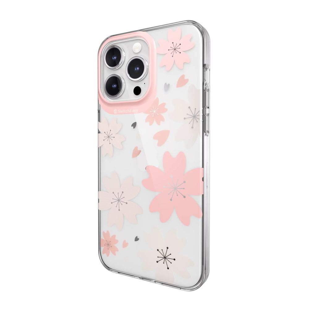 Picture of Apple iPhone 15 Pro Max 6.7 Case | Switcheasy Artist Double In Mold Decoration Fashionable Case for Apple iPhone 15 Pro Max 6.7 (Blossom Pink)