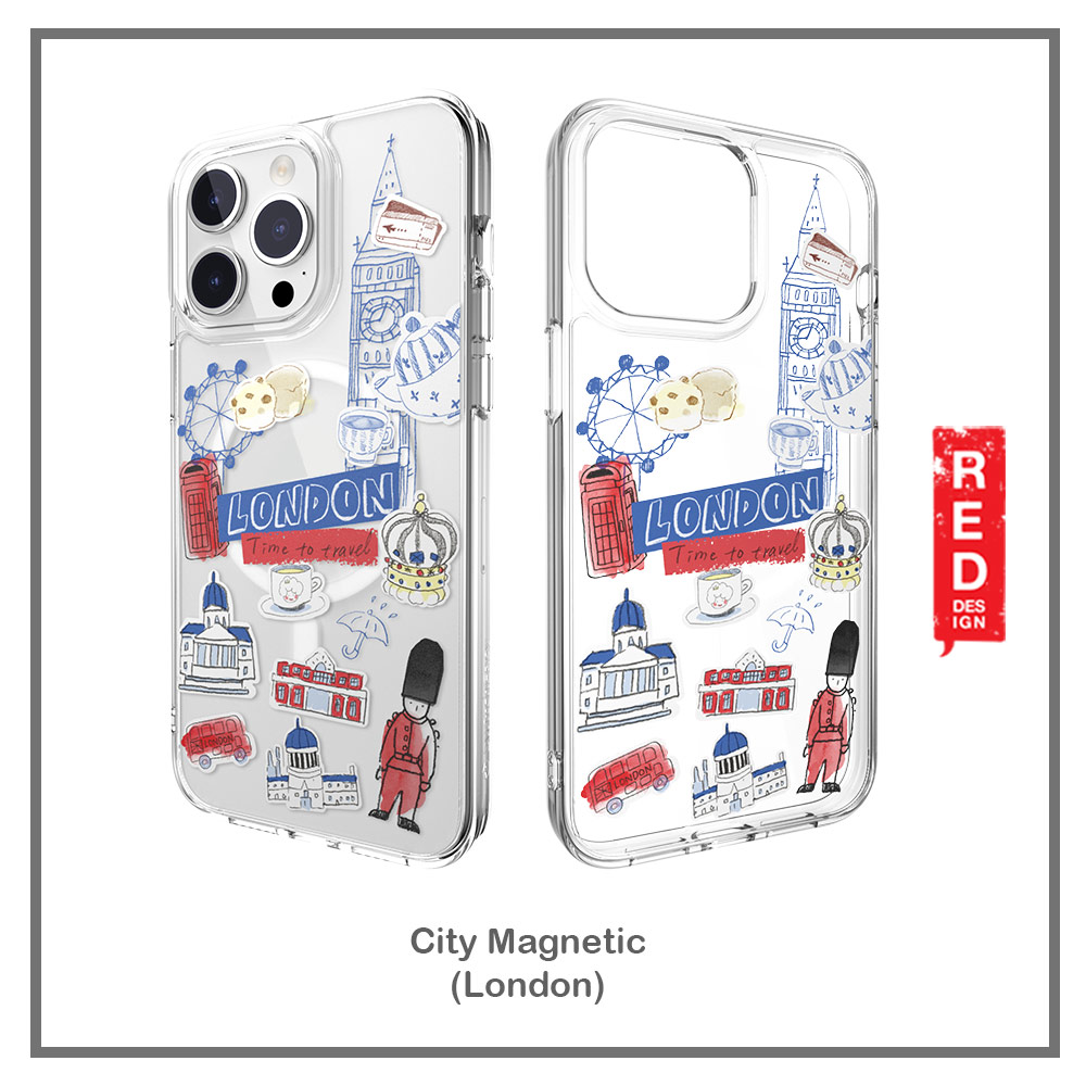 Picture of Apple iPhone 15 Pro 6.1 Case | Switcheasy Travel City Double In Mold Decoration Fashionable Magsafe Compatible Case for Apple iPhone 15 Pro 6.1 (London)