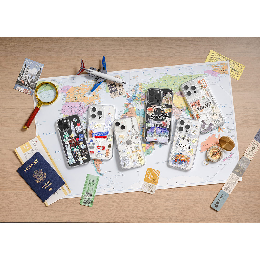 Picture of Apple iPhone 15 Pro Max 6.7 Case | Switcheasy Travel City Double In Mold Decoration Fashionable Magsafe Compatible Case for Apple iPhone 15 Pro Max 6.7 (New York)