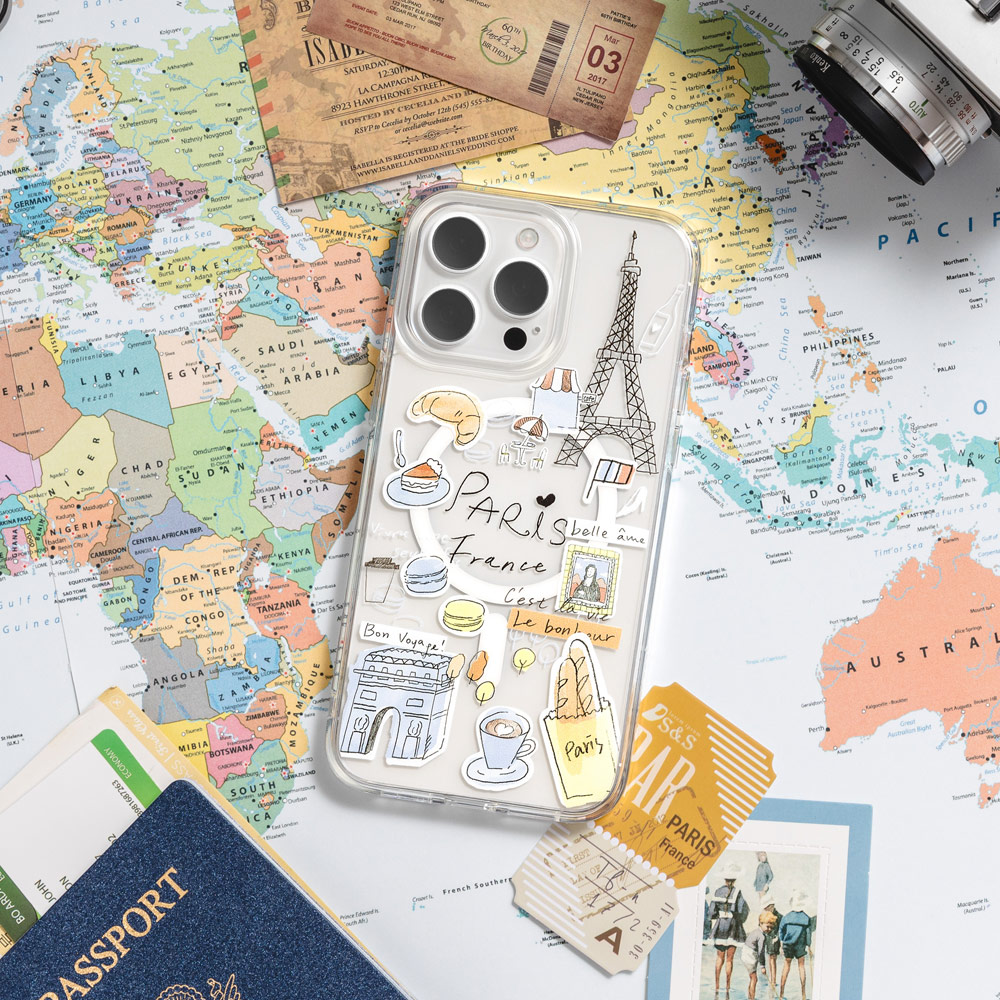 Picture of Apple iPhone 15 Pro Max 6.7 Case | Switcheasy Travel City Double In Mold Decoration Fashionable Magsafe Compatible Case for Apple iPhone 15 Pro Max 6.7 (New York)