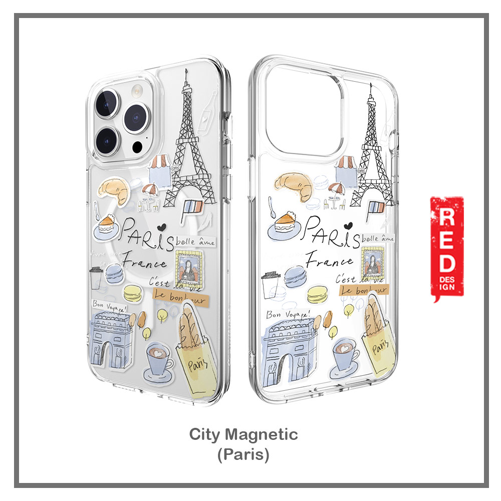 Picture of Apple iPhone 15 Pro 6.1 Case | Switcheasy Travel City Double In Mold Decoration Fashionable Magsafe Compatible Case for Apple iPhone 15 Pro 6.1 (Paris)