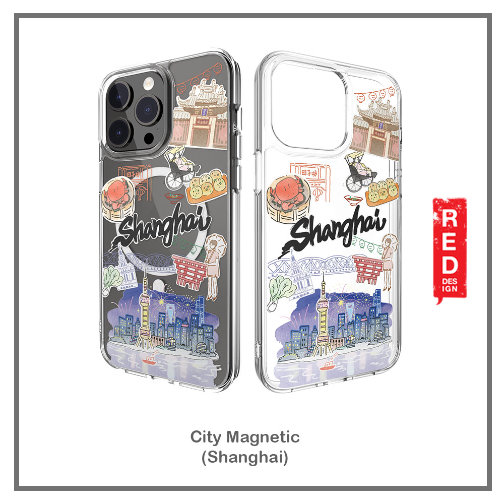 Picture of Apple iPhone 15 Pro Max 6.7 Case | Switcheasy Travel City Double In Mold Decoration Fashionable Magsafe Compatible Case for Apple iPhone 15 Pro Max 6.7 (Shanghai)