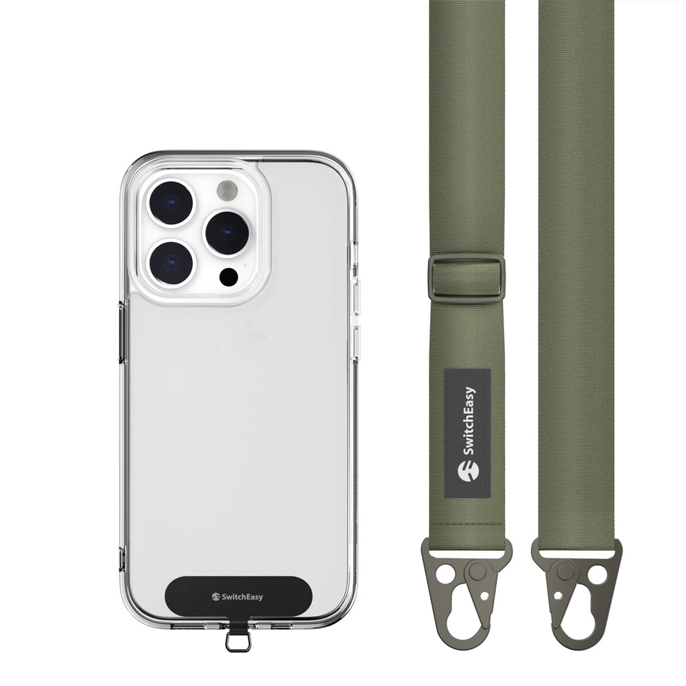 Picture of Switcheasy Easy Strap Crossbody Lanyard Shoulder Holder Card Link Adjustable Strap for any closed-bottom phone case (Army Green)
