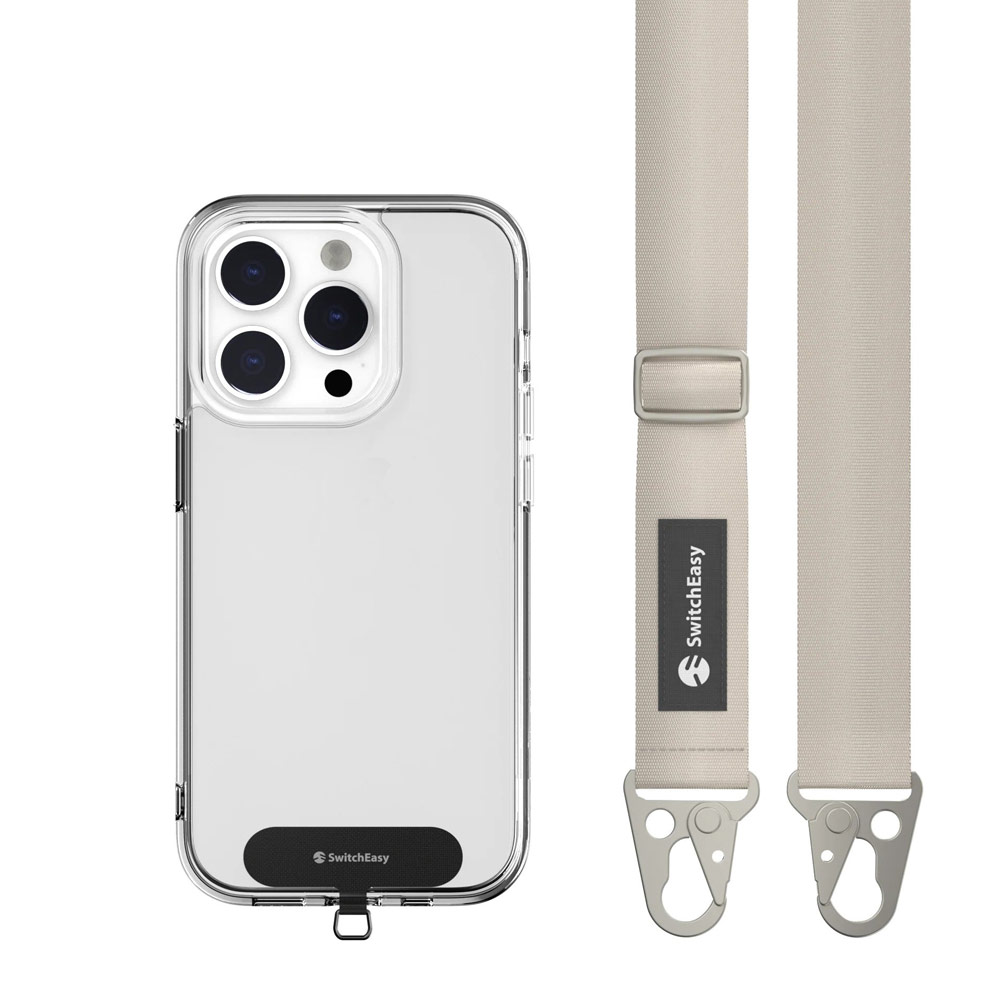 Picture of Switcheasy Easy Strap Crossbody Lanyard Shoulder Holder Card Link Adjustable Strap for any closed-bottom phone case (Coconut White)