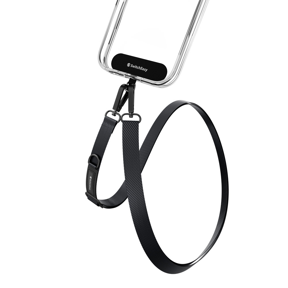 Picture of Switcheasy Easy Strap Crossbody Lanyard Shoulder Holder Card Link Adjustable Strap for any closed-bottom phone case (Dark Black)
