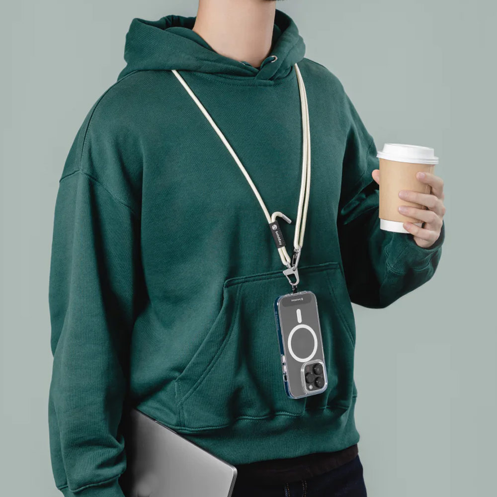 Picture of Switcheasy Easy Strap Crossbody Lanyard Shoulder Holder Card Link Adjustable Strap for any closed-bottom phone case (Army Green)