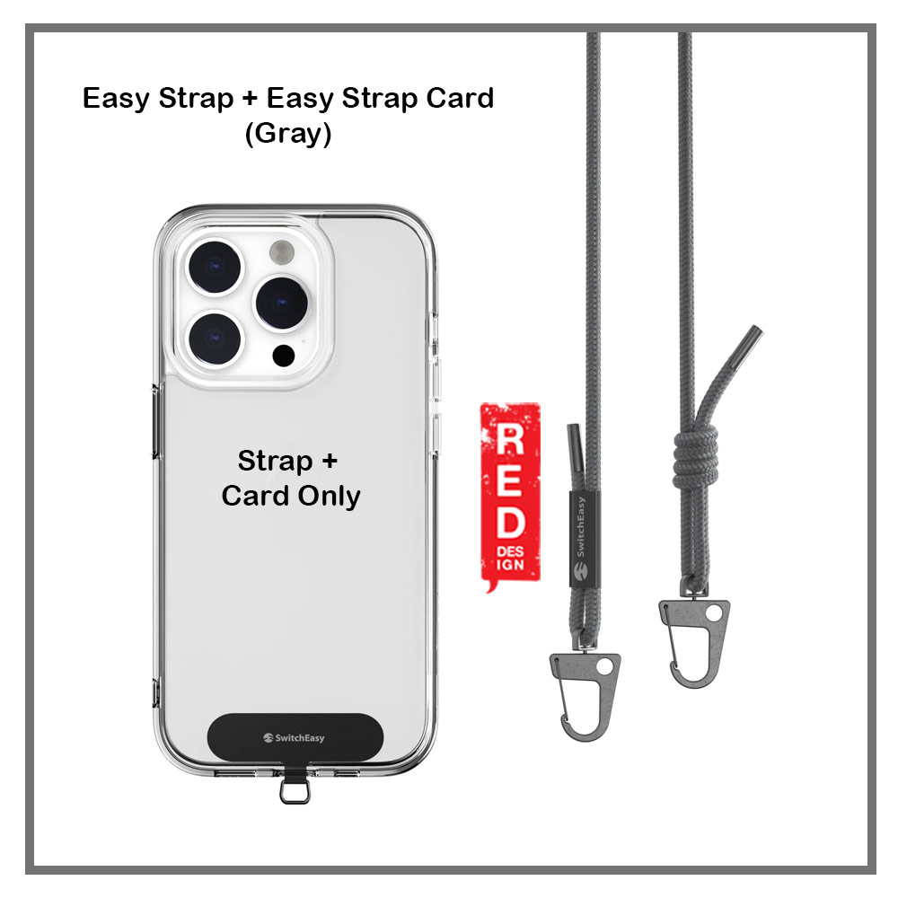 Picture of Switcheasy Easy Strap Crossbody Lanyard Shoulder Holder Card Link Adjustable Strap for any closed-bottom phone case (Gray)