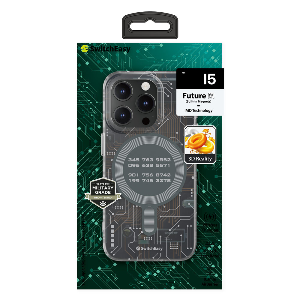 Picture of Apple iPhone 15 Pro 6.1 Case | Switcheasy Future Double In Mold Decoration Fashionable Magsafe Compatible Case for Apple iPhone 15 Pro 6.1 (Circuit)