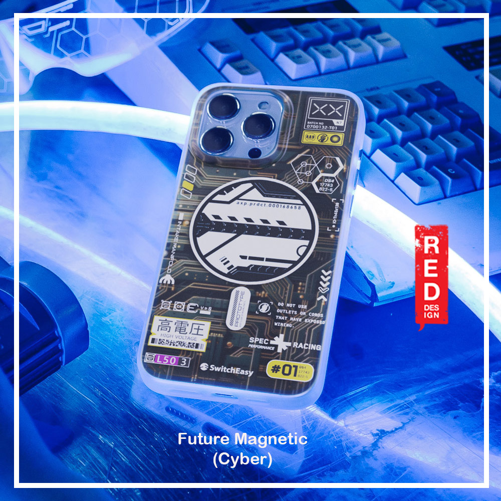 Picture of Apple iPhone 15 Pro Max 6.7 Case | Switcheasy Future Double In Mold Decoration Fashionable Magsafe Compatible Case for Apple iPhone 15 Pro Max 6.7 (Cyber)