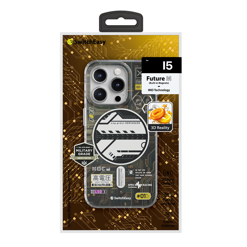 Picture of Apple iPhone 15 Pro Max 6.7 Case | Switcheasy Future Double In Mold Decoration Fashionable Magsafe Compatible Case for Apple iPhone 15 Pro Max 6.7 (Cyber)