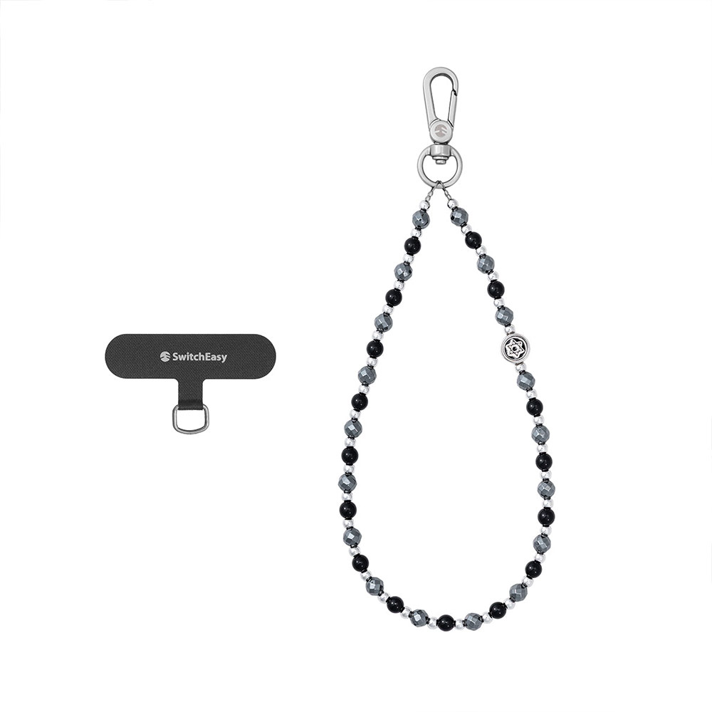 Picture of Switcheasy Luxe Pendan Wrist Strap Strap Card Phone Lanyard for any closed-bottom phone case (Obsidian Night)