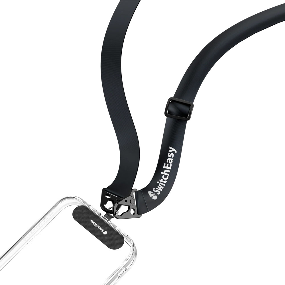 Picture of Switcheasy Easy Strap Silky Smooth Design Crossbody Lanyard Shoulder Holder Card Link Adjustable Strap 25mm for any closed-bottom phone case (Black)