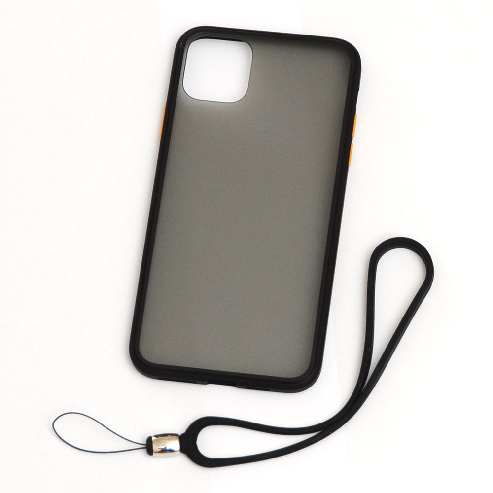 Picture of Apple iPhone 11 Pro Max 6.5 Case | Totu Gingle Series Drop Protection Case with Strap for iPhone 11 Pro Max 6.5 (Matte Black)