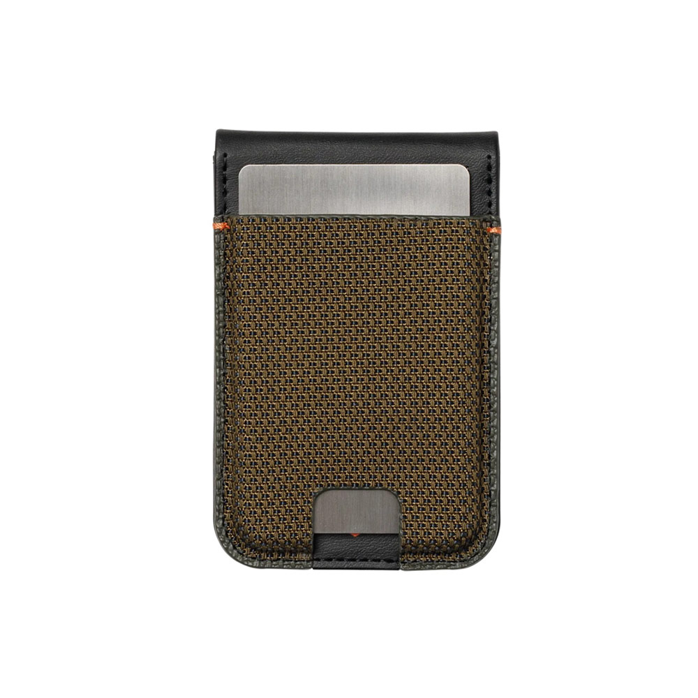 Picture of Apple iPhone 13 6.1  | UAG Metropolis Kevlar Leather MagSafe Wallet and Stand Kickstand Card Holder Phone Stand (Kevlar Element Green)