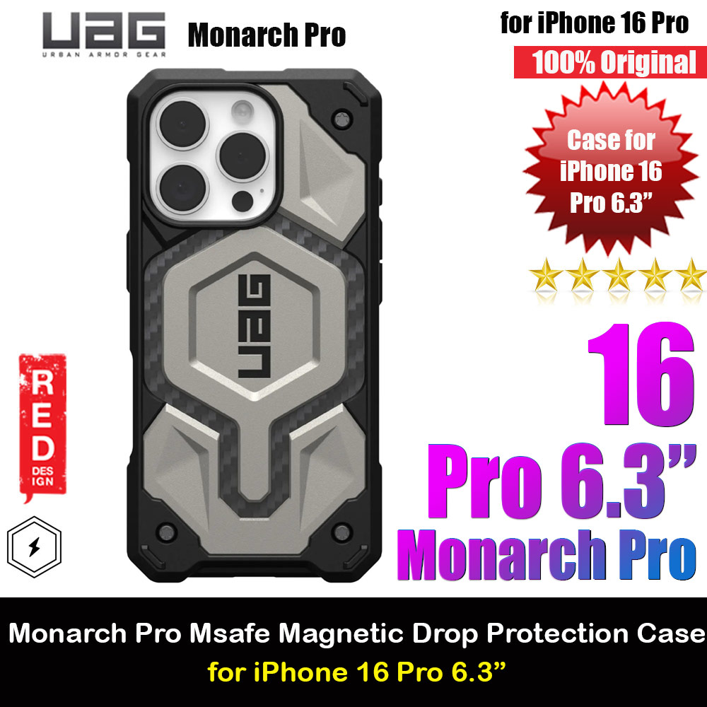 Picture of UAG Monarch Pro Magsafe Compatible Drop Proof Case for iPhone 16 Pro 6.3 (Titanium) Apple iPhone 16 Pro 6.3- Apple iPhone 16 Pro 6.3 Cases, Apple iPhone 16 Pro 6.3 Covers, iPad Cases and a wide selection of Apple iPhone 16 Pro 6.3 Accessories in Malaysia, Sabah, Sarawak and Singapore 