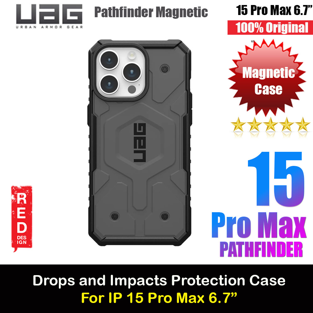 Picture of UAG Pathfinder Magsafe Compatible Drop Proof Case for iPhone 15 Pro Max 6.7 (Silver) Apple iPhone 15 Pro Max 6.7- Apple iPhone 15 Pro Max 6.7 Cases, Apple iPhone 15 Pro Max 6.7 Covers, iPad Cases and a wide selection of Apple iPhone 15 Pro Max 6.7 Accessories in Malaysia, Sabah, Sarawak and Singapore 
