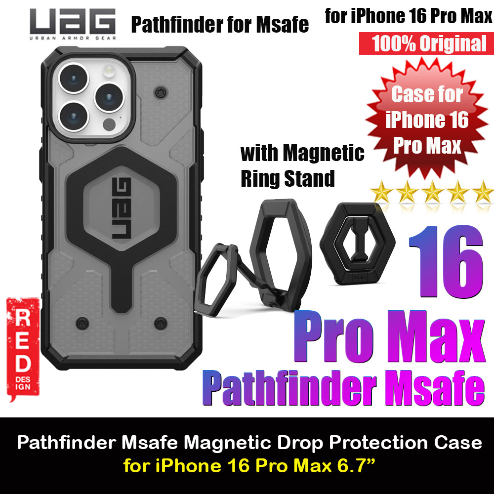 Picture of UAG Pathfinder Magsafe Compatible Drop Proof Transparent Clear Case for iPhone 16 Pro Max 6.9 with Magnetic Ring Stand (Ash) Apple iPhone 16 Pro Max 6.9- Apple iPhone 16 Pro Max 6.9 Cases, Apple iPhone 16 Pro Max 6.9 Covers, iPad Cases and a wide selection of Apple iPhone 16 Pro Max 6.9 Accessories in Malaysia, Sabah, Sarawak and Singapore 