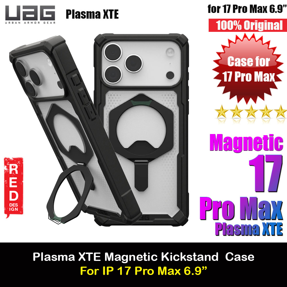 Picture of UAG Plasma XTE Magsafe Drop Proof Shock Absorbing Drop Protection Case Kickstand Case for iPhone 17 Pro Max 6.9 (Black Clear) Apple iPhone 17 Pro Max 6.9- Apple iPhone 17 Pro Max 6.9 Cases, Apple iPhone 17 Pro Max 6.9 Covers, iPad Cases and a wide selection of Apple iPhone 17 Pro Max 6.9 Accessories in Malaysia, Sabah, Sarawak and Singapore 
