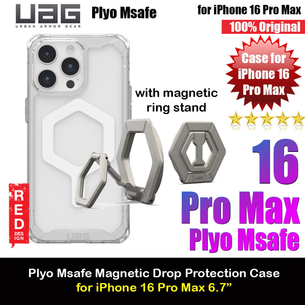 Picture of UAG Plyo Magsafe Drop Proof Shock Impact Resistant Transparent Clear Case for iPhone 16 Pro Max 6.9 with Titanium Stand (Ice White) Apple iPhone 16 Pro Max 6.9- Apple iPhone 16 Pro Max 6.9 Cases, Apple iPhone 16 Pro Max 6.9 Covers, iPad Cases and a wide selection of Apple iPhone 16 Pro Max 6.9 Accessories in Malaysia, Sabah, Sarawak and Singapore 