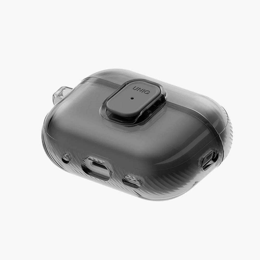 Picture of Apple Airpods Pro 3 Case | Uniq Glase Pro Ultra-Clear Snap Closure Case for Airpods Pro 3 3rd Gen 2025 (Smoke)