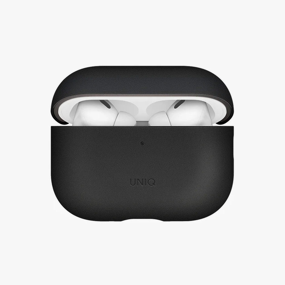 Picture of Apple Airpods Pro 3 Case | Uniq Lyden Vex Premium Leatherette Case for Airpods Pro 3 3rd Gen 2025 (Black)