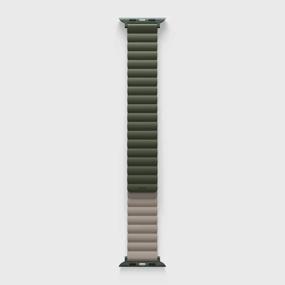 Picture of Apple Watch 49mm	Ultra  | Uniq Revix Reversible Magnetic Silicone Strap Apple Watch 49mm Ultra 45mm 44mm 42mm Series 1 2 3 4 5 6 7 SE Nike (Green Taupe)